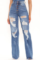 Looking For Trouble Ripped Jeans - Medium Blue Wash Ins Street